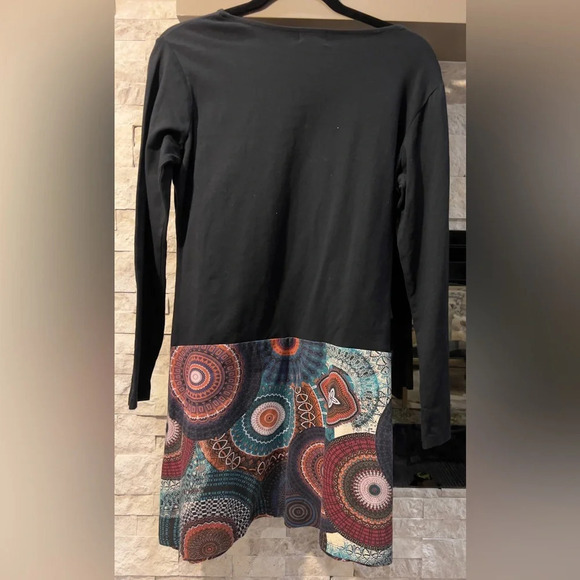 Coline Large Black abstract print L/S Dress - Picture 6 of 7